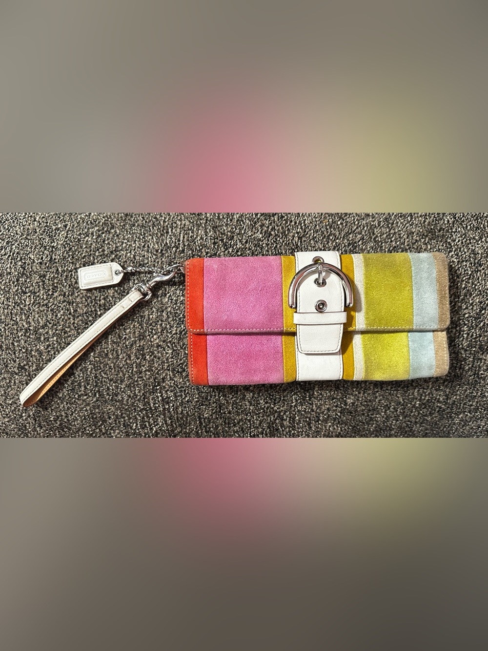 Coach Suede Soho Patchwork Multicolor Wristlet Clutch… - Gem
